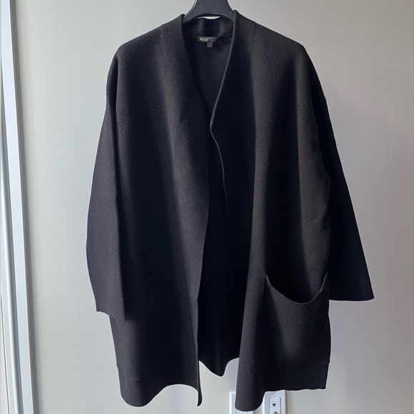 ❌SOLD❌ maje- Magnolia double knit cardigan jacket in black T1. - Picture 2 of 3